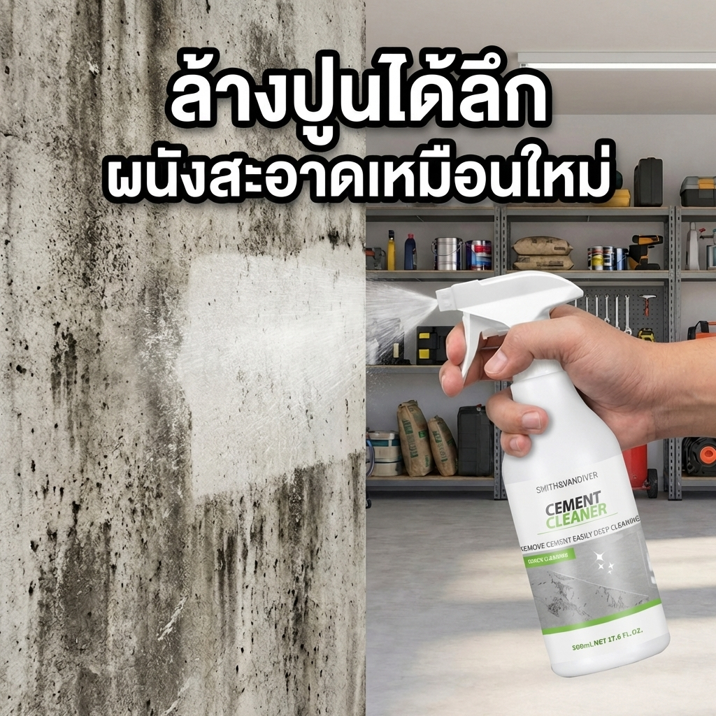 ฉีดปุ๊บ สะอาดปั๊บ！น้ำยาล้างคราบปูน 500ml ไม่กัดพื้นผิว ขจัดคราบแรง หมดจด