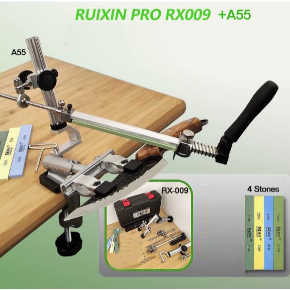 RUIXIN PRO RX-009+SYTOOlS A55 มีด Sharpener Sharpening ชุดเครื่องมืออลูมิเนียมเครื่องบดมุม
