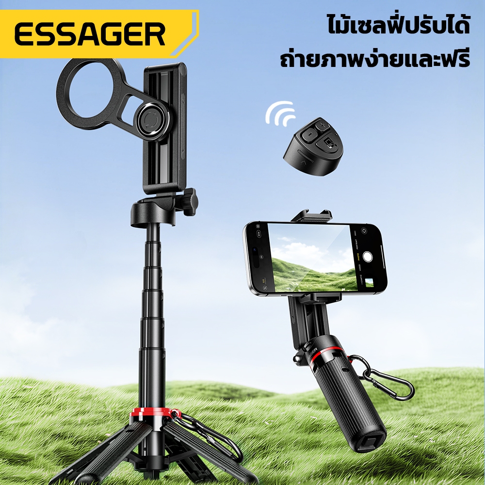 Essager มินิพับ Selfie Stick ขาตั้งกล้องไร้สายบลูทูธกล้องชัตเตอร์ขยายโทรศัพท์ Grip ขาตั้งกล้อง