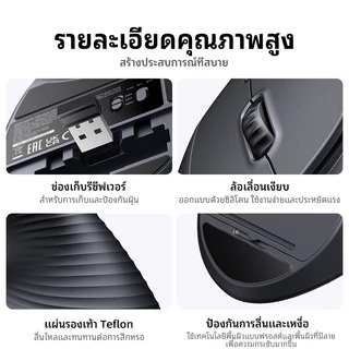 Ugreen แนวตั้ง 4000DPI 2.4G เมาส์ไร้สายตามหลักสรีรศาสตร์เงียบคลิก 4 สปีดปรับ 10M การส่งสัญญาณที่เสถียรสําหรับแล็ปท็อป PC Windows