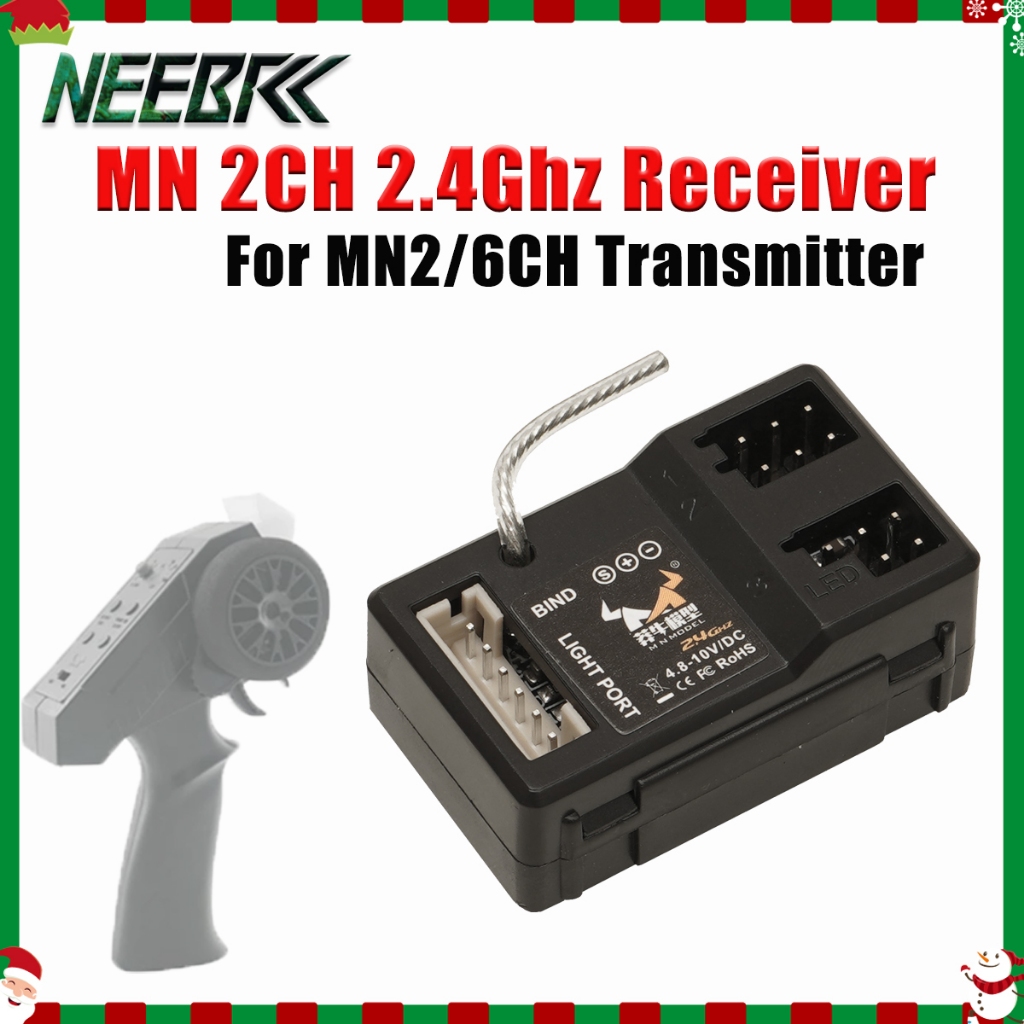 2CH 2.4G ตัวรับสัญญาณ 4.8-10V DC ไฟ LED พอร์ตสําหรับ 1/12 RC Crawler รถ MN82 MN82 MN78 MN99 MN128 MN
