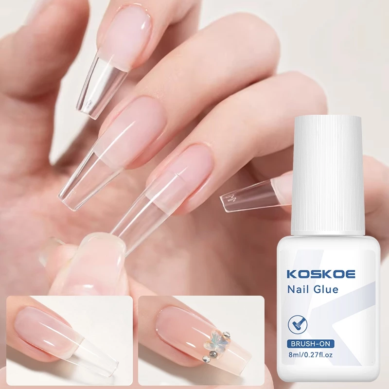 【Local】8ml กาวติดเล็บสําหรับกดบนเล็บเคล็ดลับปลอมปลอม Fasts-Dry กาว Rhinestone Nails Art เครื่องมือแต่งเล็บ