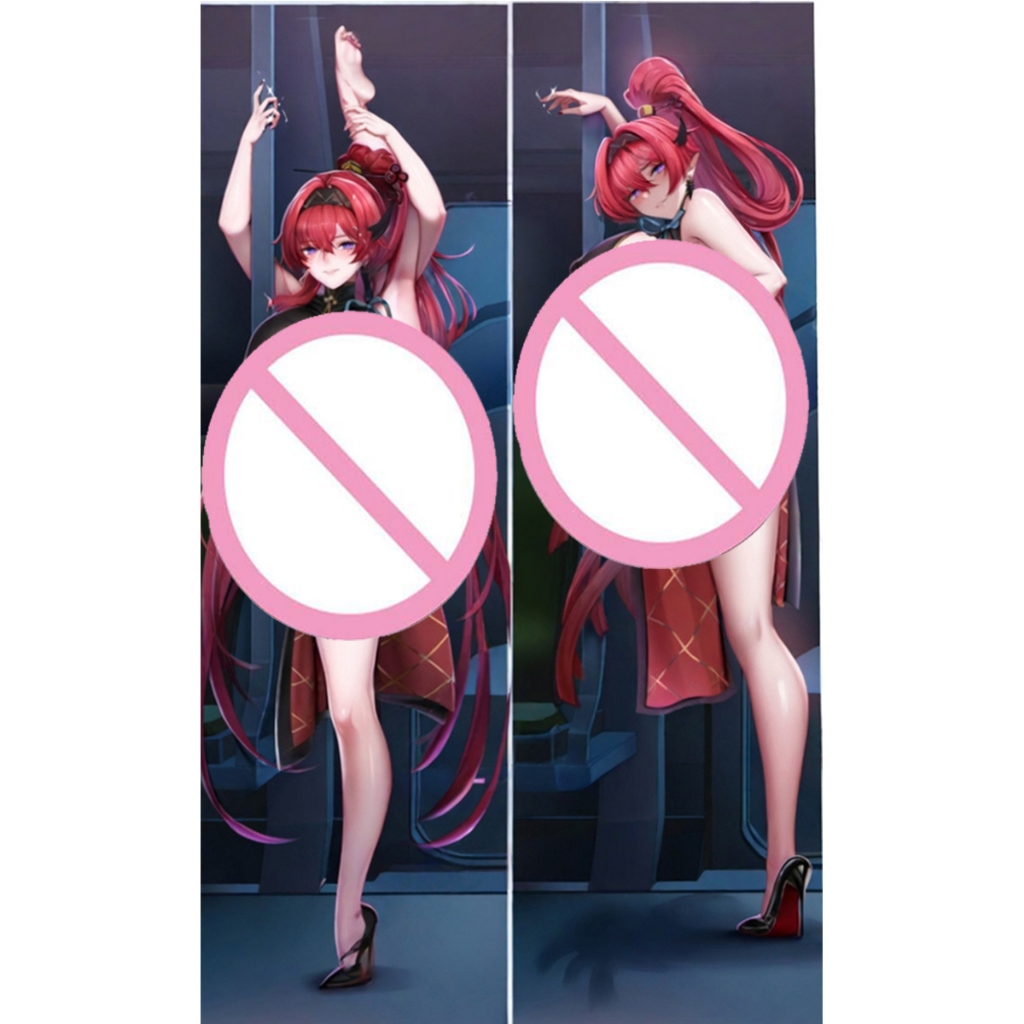 Mingchao Yinlin อะนิเมะปลอกหมอนผมสีแดงสาวที่กําหนดเองของขวัญตกแต่งสองด้านพิมพ์ปลอกหมอนขนาดใหญ่ 150 ซ
