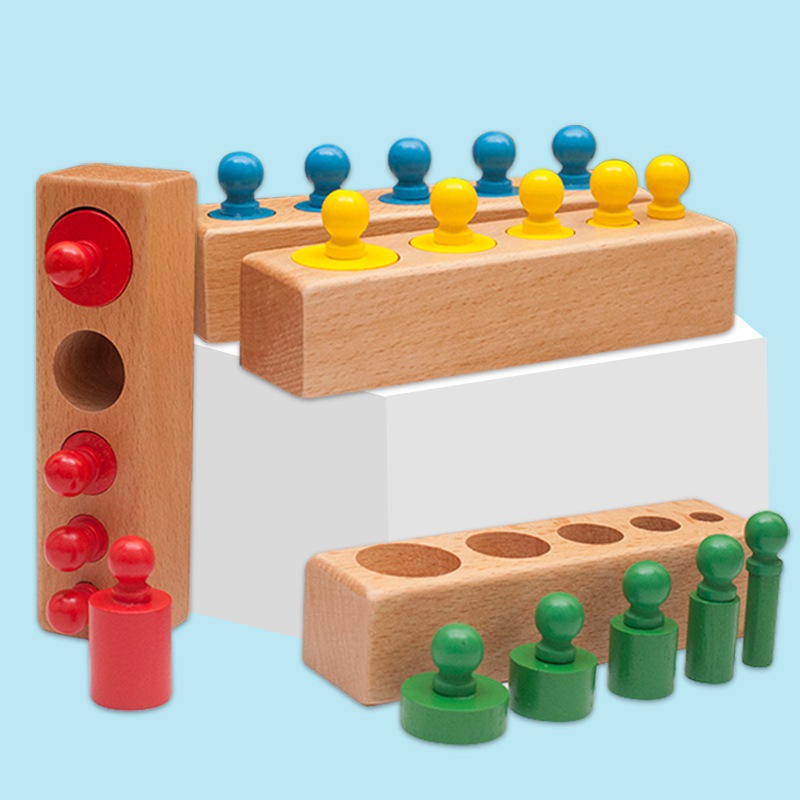 Montessori ช่วยสอนซ็อกเก็ตทรงกระบอกสีความรู้ความเข้าใจอนุบาล Sensory Training Early Education Buil ราคา ถูกที่สุด ดีลบีเคเค แกลเลอรีภาพที่ 5