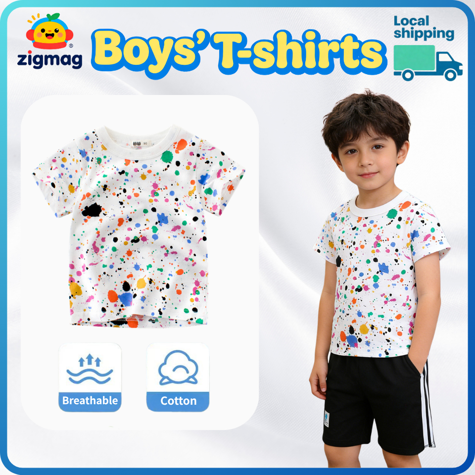 [ZigMag KIDS]เสื้อยืดสำหรับเด็ก วัย 1-9 ปี แฟชั่นและใส่สบาย หมึกพิมพ์คุณภาพดี