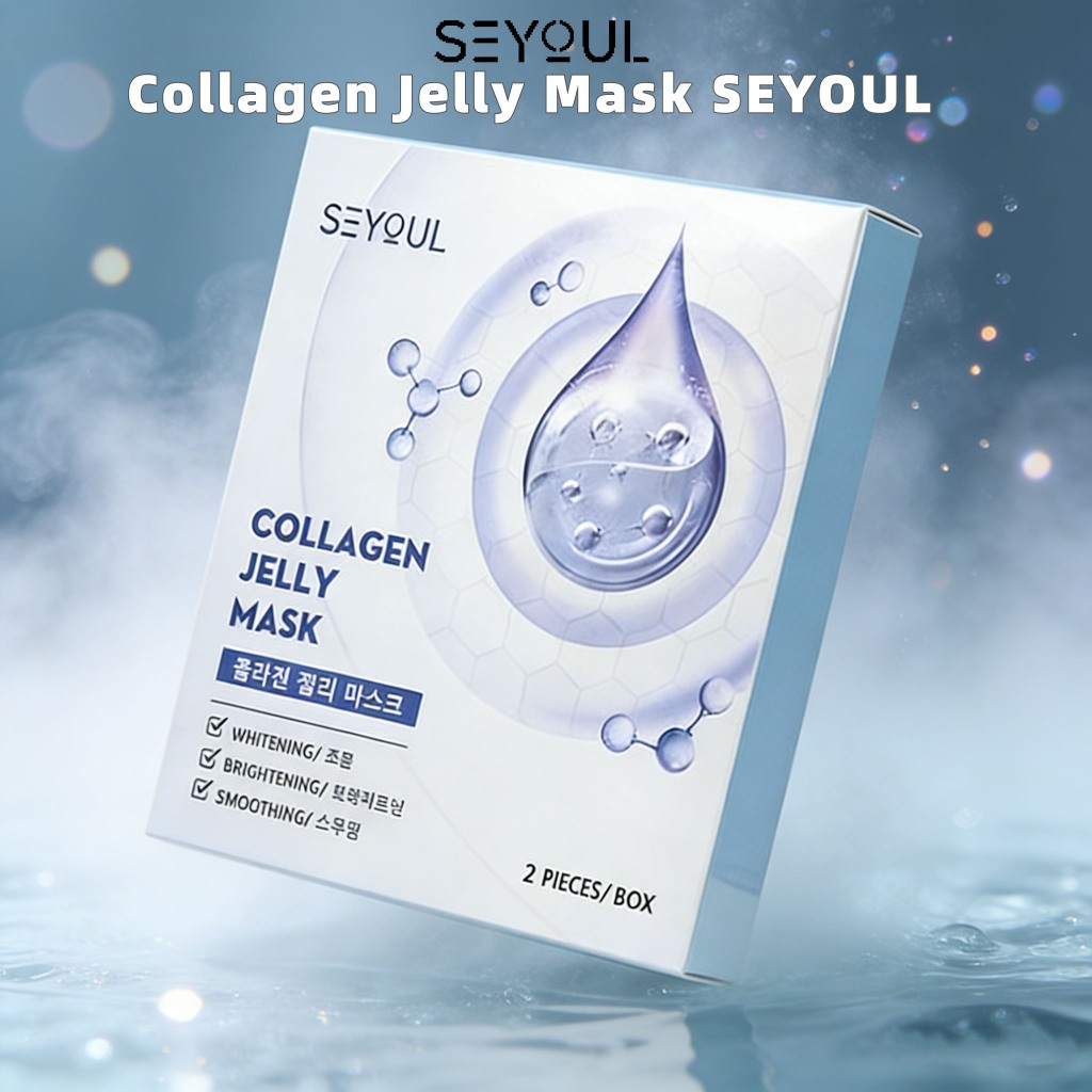 SEYOUL Collagen Jelly Mask - กระจ่างใส ชุ่มชื้นอย่างล้ําลึก ทําให้ผิวยืดหยุ่น Meregenerasi Kulit Waj