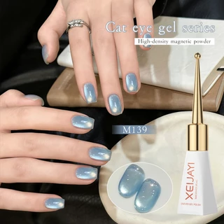 XEIJAYI 10ml-Super Glossy Light Blue Cat Eye Gel Nail Polish เหมาะสำหรับงาน DIY
