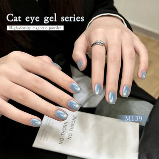 XEIJAYI 10ml-Super Glossy Light Blue Cat Eye Gel Nail Polish เหมาะสำหรับงาน DIY
