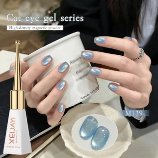 XEIJAYI 10ml-Super Glossy Light Blue Cat Eye Gel Nail Polish เหมาะสำหรับงาน DIY