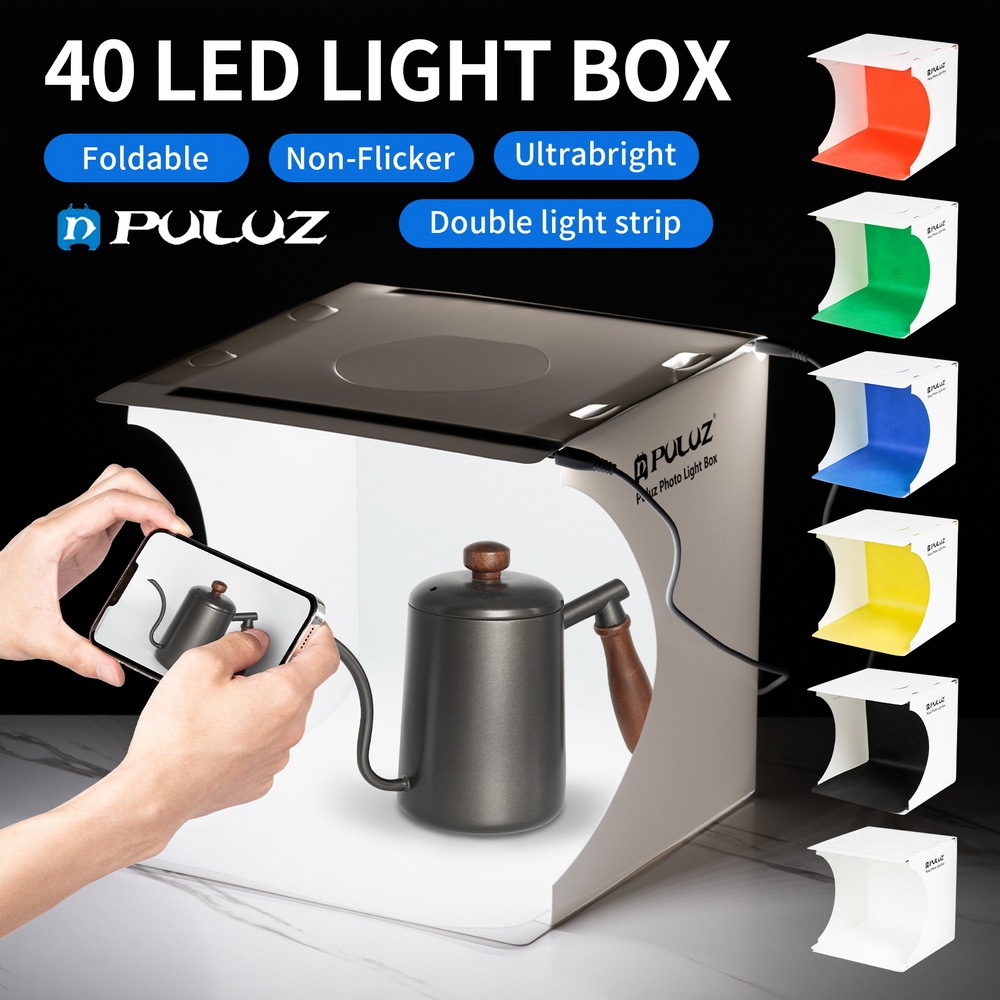PULUZ กล่องไฟ23เซนติเมตรพับแบบพกพาภาพแสงสตูดิโอยิงเต็นท์