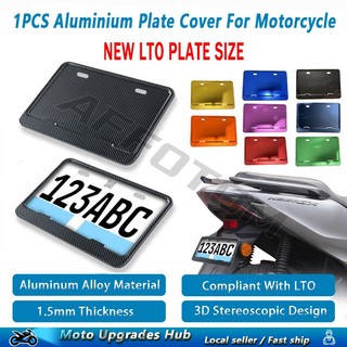 AFFOTOM Universal ‌Aluminium‌ Alloy Plate Cover For Motorcycle New LTO Plate Size Carbon Black
