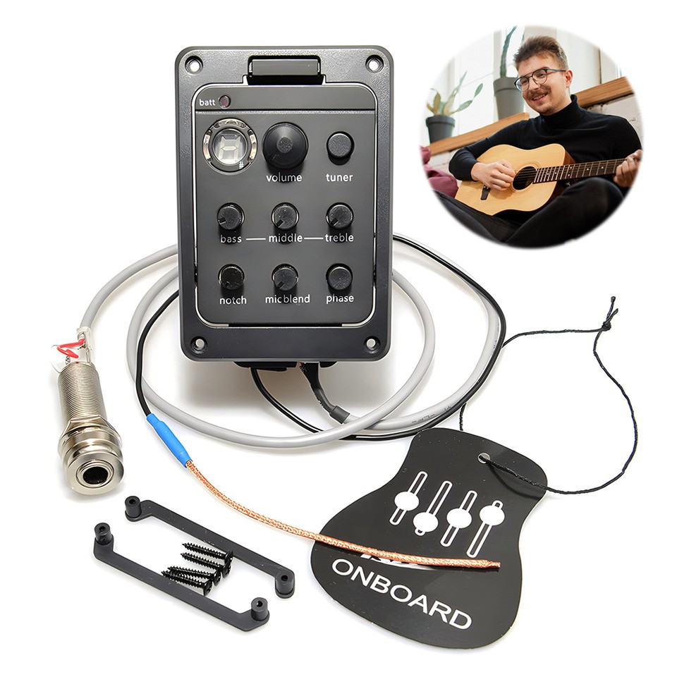 301 ปิ๊กกีตาร์พร้อมจูนเนอร์กีตาร์ Preamp EQ Equalizer Soundhole กีตาร์อะไหล่
