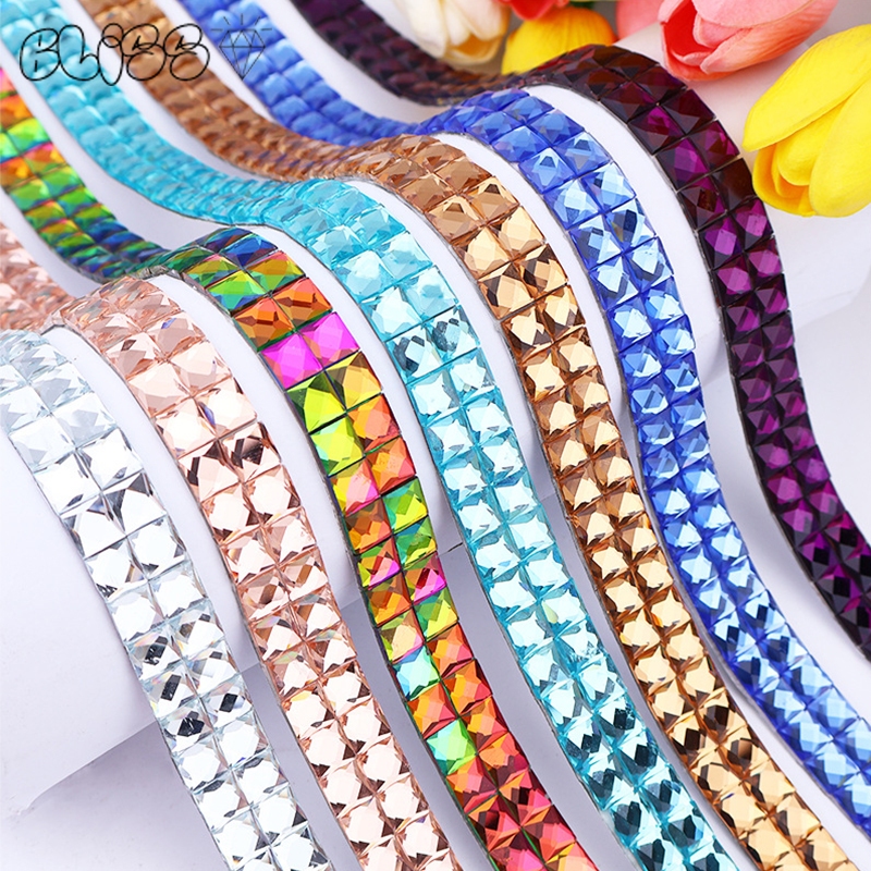1 หลา Self-Adhesive โมเสค 3D แก้ว Rhinestone สติกเกอร์สําหรับคริสต์มาส DIY ตกแต่งงานฝีมือตกแต่งปาร์ตี้