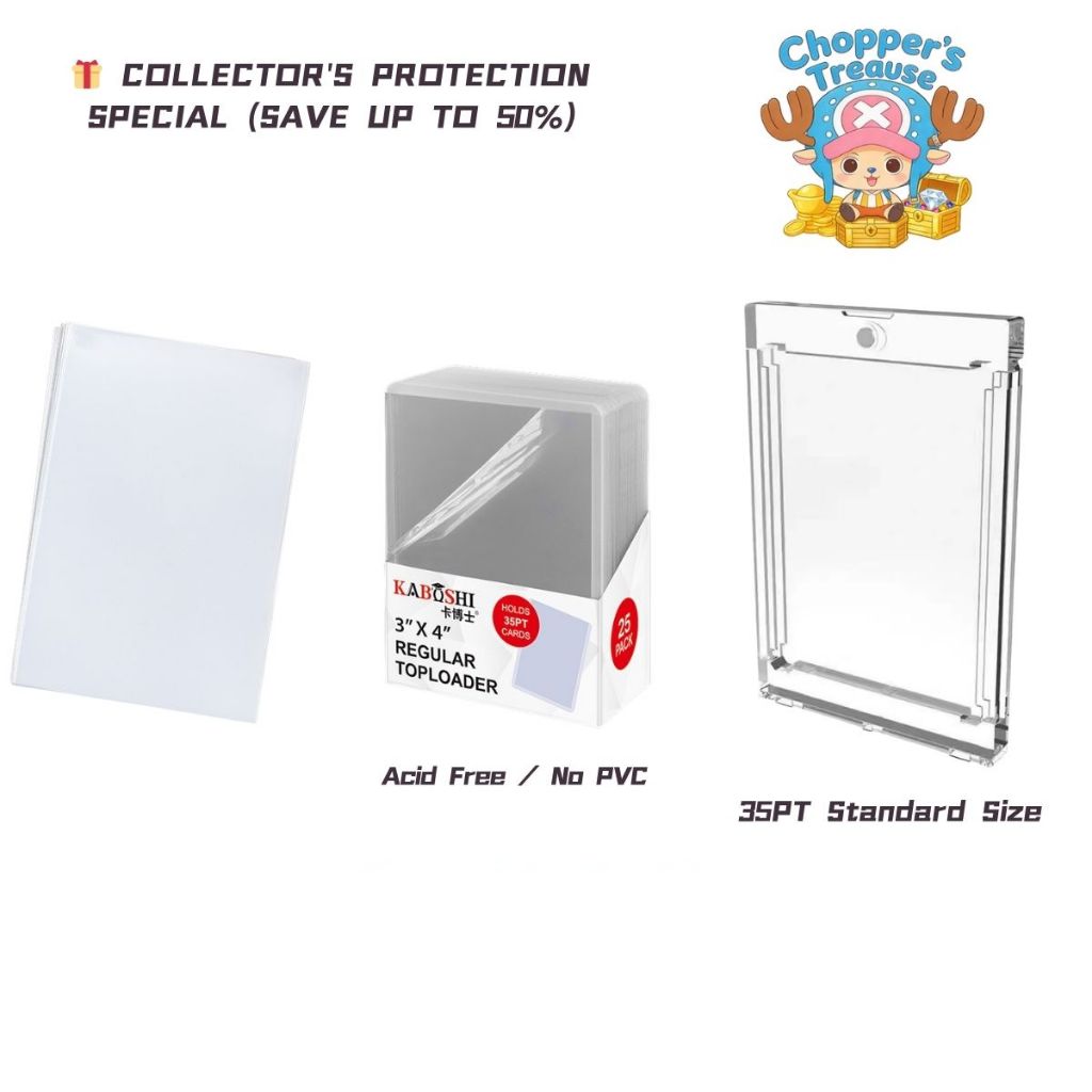 [พร้อมสต็อก] การ์ดป้องกันพรีเมี่ยม | เคสแม่เหล็ก 35pt | ท็อปโหลด | ปลอกการ์ดสําหรับ Pokemon One Piece TCG