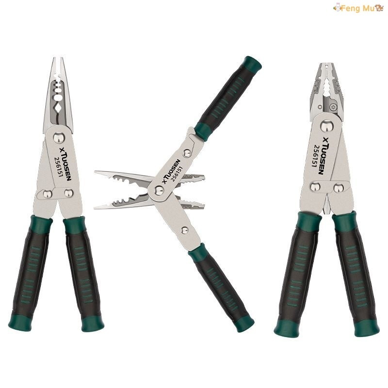 2 In 1 เครื่องตัดลวดคีมช่างไฟฟ้า Wire Strippers คีมตัดสายเคเบิล Crimping คีมเครื่องมือมือ