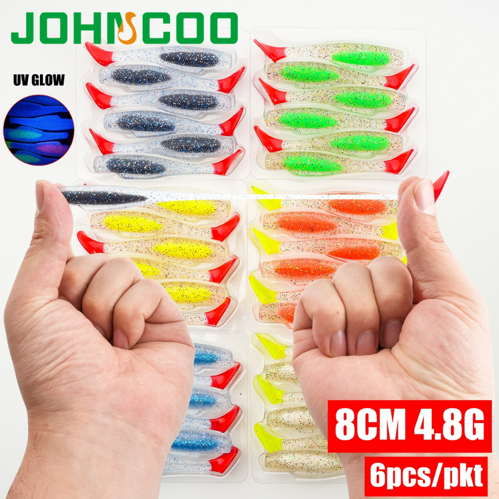 !ใหม่! 6 ชิ้น/pkt Swimbait Z-MAN MinnowZ Paddle Tail UV Glow TPR ลอยเหยื่ออ่อน 8 ซม.4.8g ตกปลา Lure หนอนนุ่ม Softbait