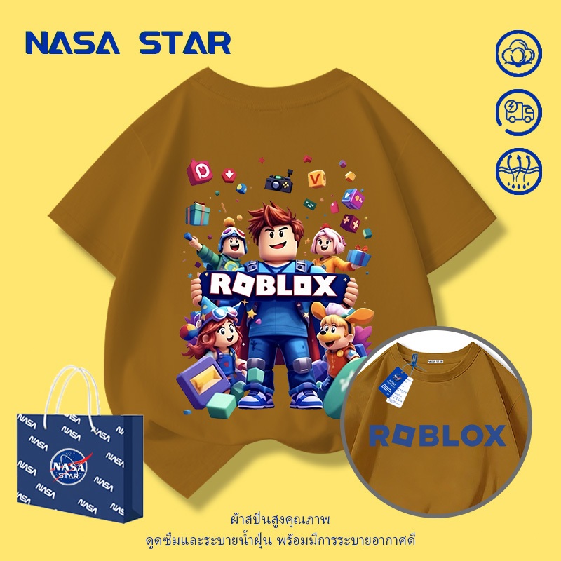 NASA เสื้อยืดเด็ก ROBLOX ผ้าคอตตอน 100% เด็กชาย-เด็กหญิง อายุ 1-13 ปี พร้อมส่ง ราคา ถูกที่สุด ดีลบีเคเค แกลเลอรีภาพที่ 8