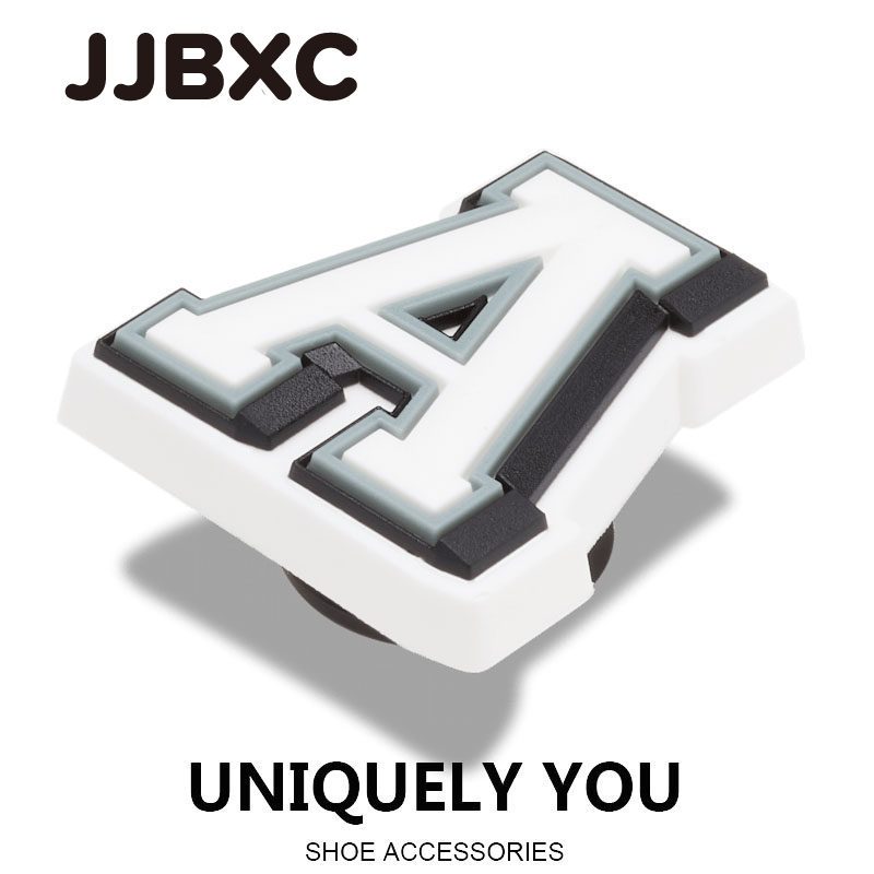 JJBXC ตัวติดรองเท้า charm ตัวอักษร A-Z และดอกไม้ สไตล์อังกฤษ ดีไซน์ 3D คุณภาพสูง สีสันสดใส ทนทาน ติดแน่น DIY ใช้ได้กับรองเท้าลำลอง อุปกรณ์ตกแต่งรองเท้า