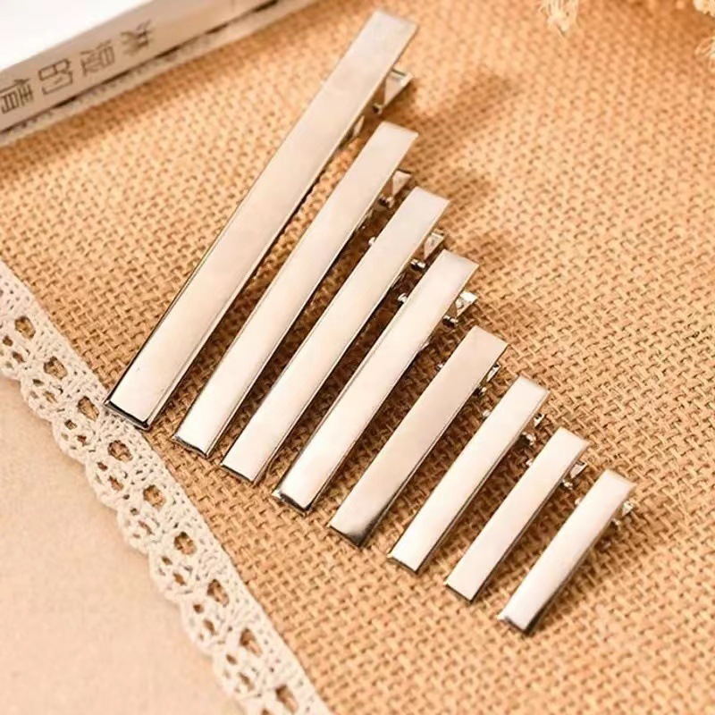 Byth 100 ชิ ้ นสีดํา Hairclips เดี ่ ยว Prong จระเข ้ Hairpin เปล ่ า Setg คลิปผม byth