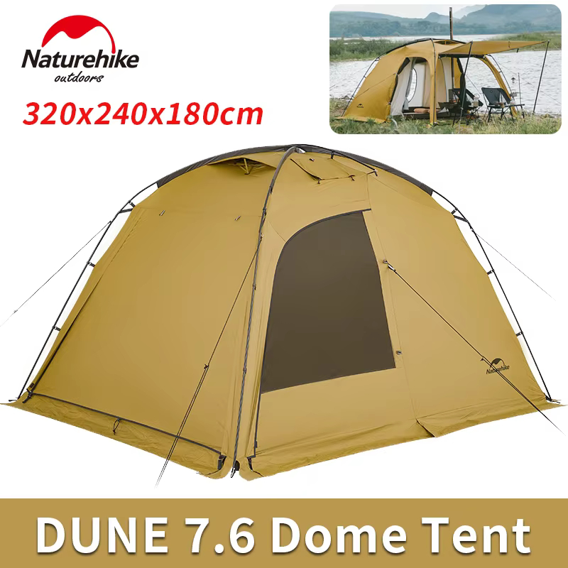 Naturehike Dune 7.6 เต็นท์แคมป์ปิ้ง 1 ห้องนอน 1 ห้องนั่งเล่นกันน้ํา Anti-UV Glamping Family เต็นท์ PH