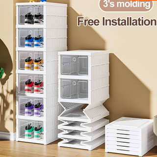 Acrylic box  shoe rack clear Shoe Box Shoe Foldable Rack Organizer Rack Storage Shelf Box Installation-Free