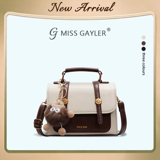 MISS GAYLER กระเป๋าสะพายข้าง กระเป๋าสะพายไหล่ หนัง PU ทรงสี่เหลี่ยม กะทัดรัด มีพวงกุญแจ ดีไซน์เกาหลี ใส่ได้ทุกโอกาส พร้อมส่ง