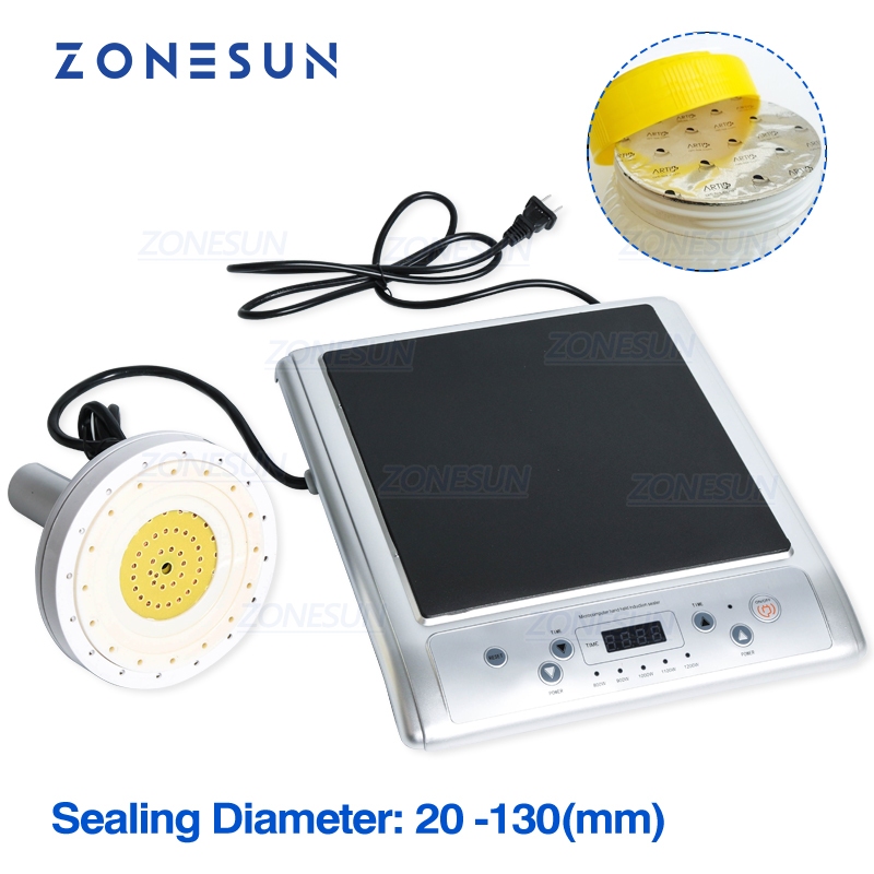 ZONESUN GLF-500L เครื่องซีลแม่เหล็กไฟฟ้าเหนี่ยวนํามือถืออลูมิเนียมฟอยล์ซีลหมวกเครื่องซีลขวดต่อเนื่อง