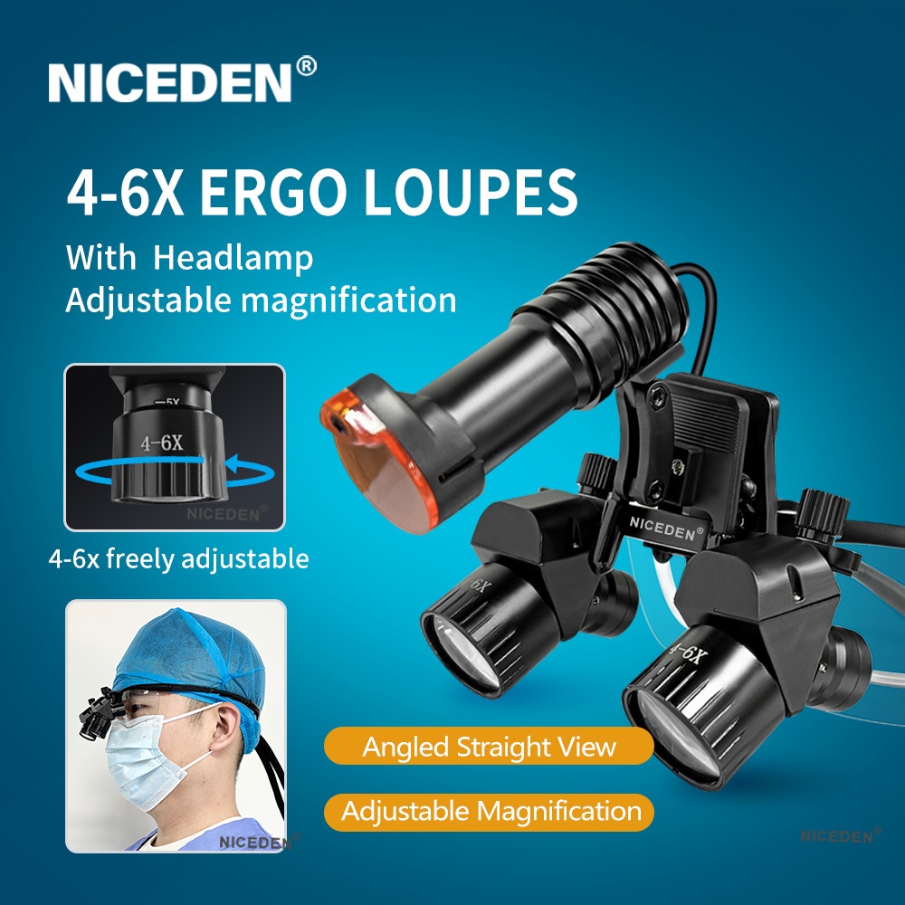 Niceden 5X High-power กล ้ องส ่ องทางไกลทันตกรรม Loupe แว ่ นขยายสําหรับการผ ่ าตัดทางการแพทย ์
