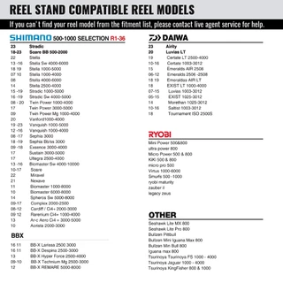 Veedooca Reel Stand อลูมิเนียม ขนาด 48 มม. พร้อมชุดตะขอและของหนักทรงตัว สำหรับ spinning reels