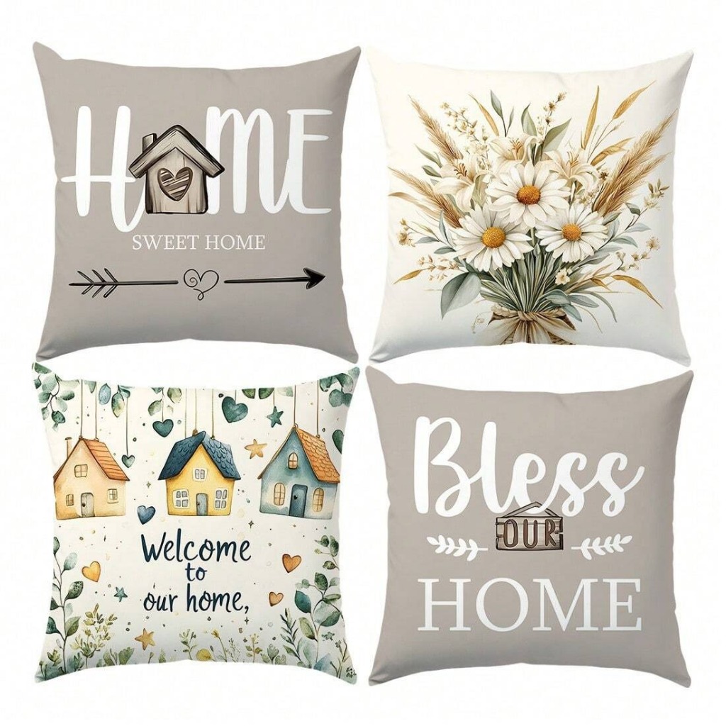 Bless Home ปลอกหมอนดอกไม้สองด้าน7070.6565.66060.5555.ปลอกหมอนโซฟาตกแต่งบ้าน
