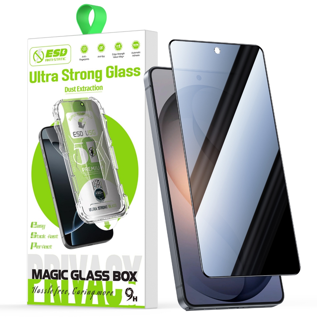 เหมาะสําหรับ Samsung S26Ultra ฟิล์มนิรภัย Anti-Peeping HD Anti-Reflerction S25/S24 โทรศัพท์มือถือกระจกนิรภัยฟิล์มป้องกันอัตโนมัติกําจัดฝุ่นติดตั้งง่ายระเบิด รองรับสแกนนิ้ว – โปรปัง
