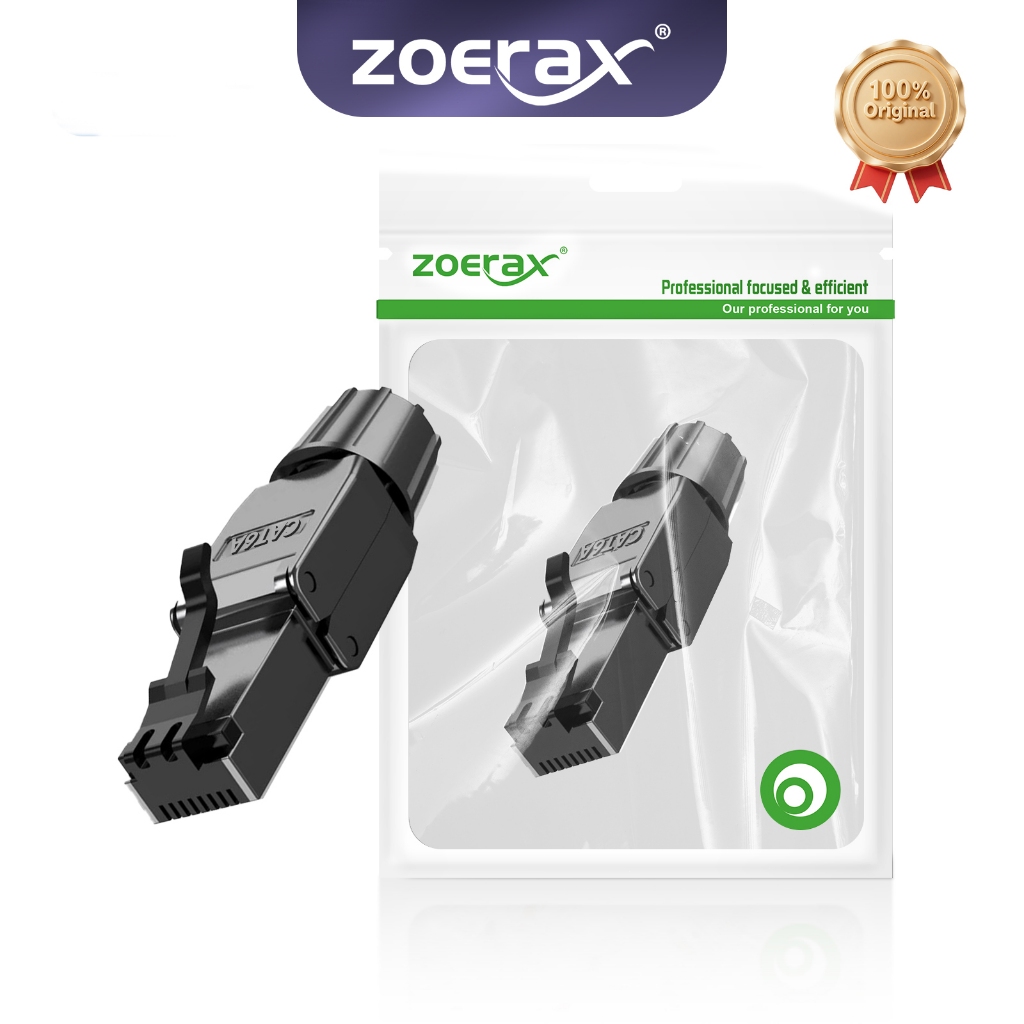 ZoeRax ตัวเชื่อมต่อ Cat8 Cat7 Cat6a RJ45 เครื่องมือฟรีอุตสาหกรรมอีเธอร์เน็ตแจ็คง่ายหุ้มฉนวน RJ45 Modular Termination Plug - 1PCS