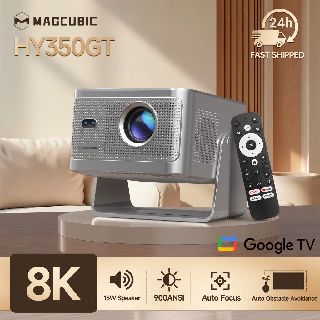Magcubic HY350GT สมาร์ทโปรเจคเตอร์ 1080P 900 ANSI ระบบอย่างเป็นทางการ Official Netflix Google TV Aut