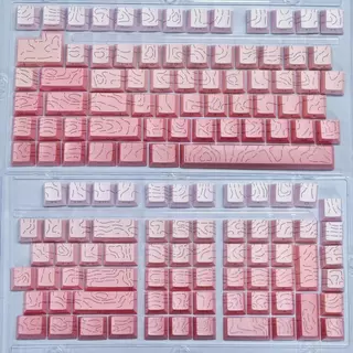 Pbt Keycap Contour Terrain Cherry profile dye-Sublimation SideแกะสลักLight-ส่งปุ่มกดครบชุด