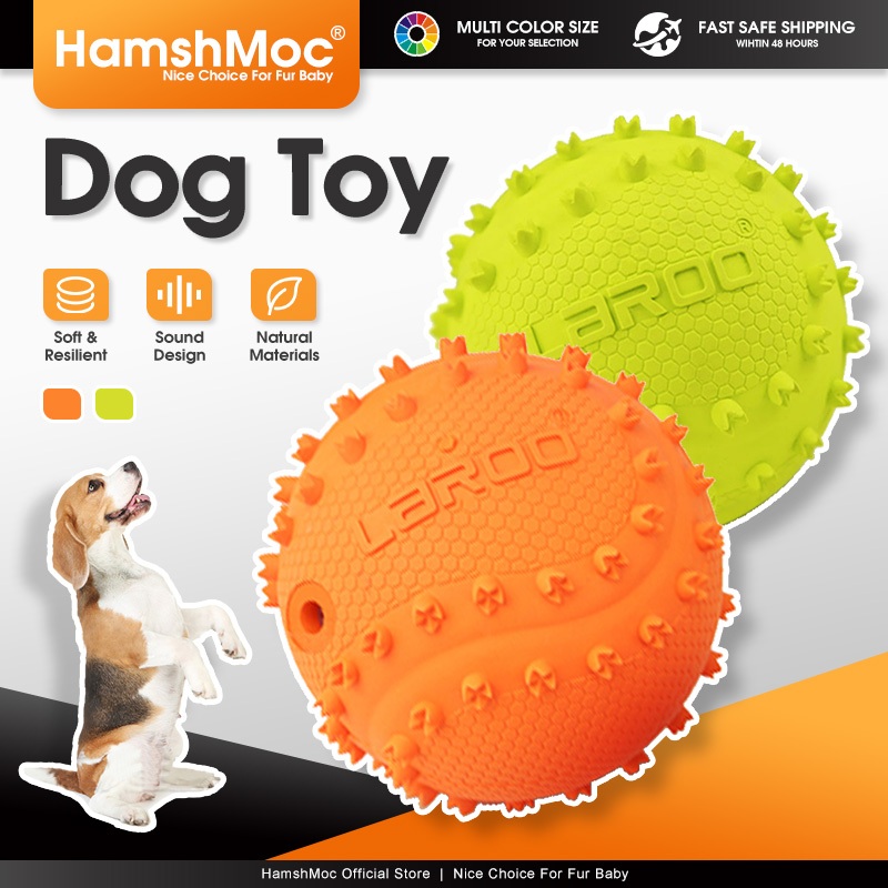 HamshMoc Squeaky ของเล่นสุนัขสัตว์เลี้ยงยางทนทาน Molar Chew Ball พร้อมเสียงสําหรับ Interactive โยนการฝึกอบรมดึงของเล่น