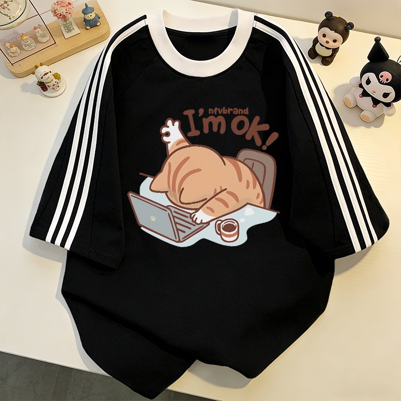 NFV มาใหม่✨ลวดลายอาหาร เสื้อยืดผู้หญิงสไตล์เกาหลี ทรงหลวม แฟชั่น ระบายอากาศ oversize YG816