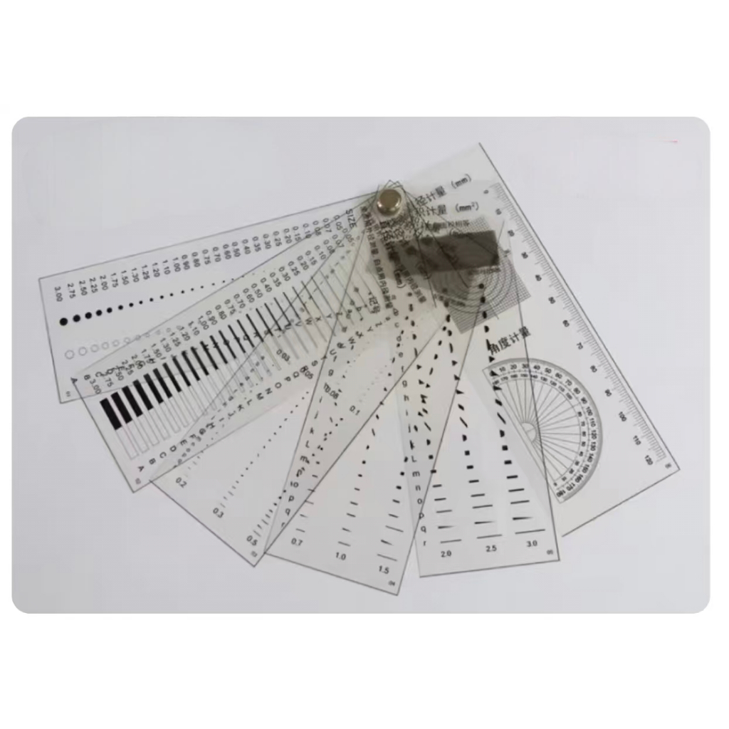 การ์ดฟิล์ม/A5 Point Gauge Dot Line Gauge Comparison Card Holder 6PC 8PC