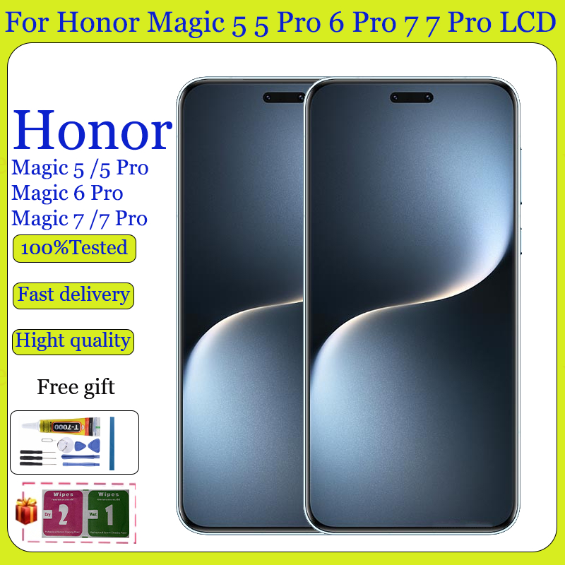 Original OLED สําหรับ Honor Magic 5 4 5 Pro 6 Pro Magic 7 7 Pro จอแสดงผล LCD หน้าจอสัมผัสเปลี่ยน