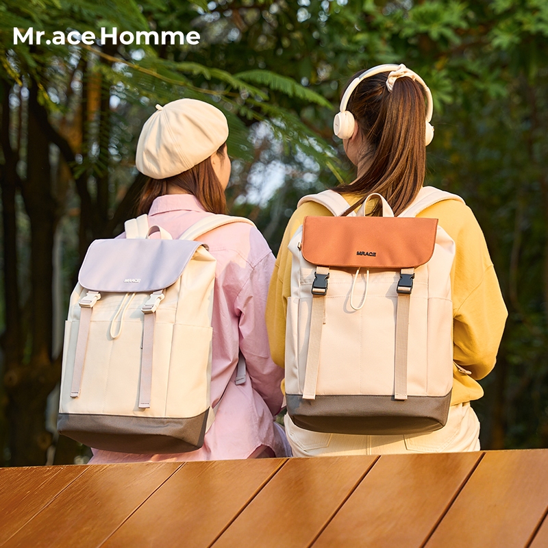 Mr.ace Homme Minimalist กระเป๋าเป้สะพายหลัง ขนาดใหญ่ น้ำหนักเบา สไตล์เรียบหรู สำหรับผู้หญิง