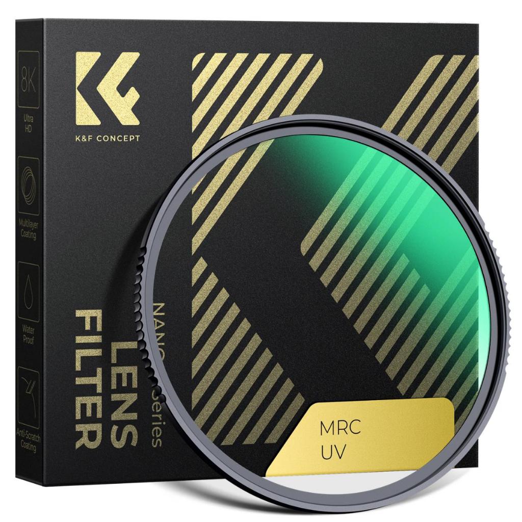 K&f ฟิลเตอร์ป้องกันรังสียูวี Nano-X 37 40.5 43 46 49 52 55 58 62 67 72 77 82 86 95 105 112 127 มม. พร้อมเคลือบหลายชั้น 28 ชั้น บางพิเศษ HD Hydrophobic กันรอยขีดข่วน