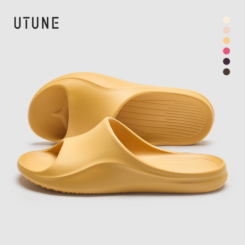 UTUNE รองเท้าแตะ EVA กันลื่น กันกลิ่น รองรับอุ้งเท้า น้ำหนักเบา นุ่ม พื้นเว้า รองเท้าใส่ห้องน้ำ รองเท้าแตะในบ้าน ใส่สบาย ไม่เมื่อยเท้า