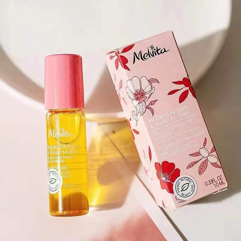 Melvita Argan Oil & Rose Hip Oil Roll-On 10ml/0.3oz - Face Oil to Smoothen Lines On Eye Areas