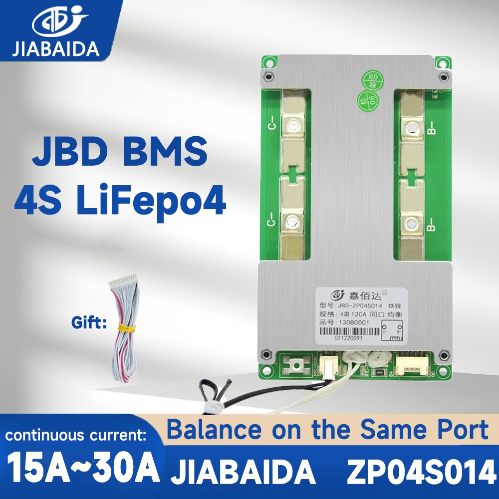 JBD BMS Lifepo4 4S 12V 50A 80A 100A 120A แบตเตอรี่ลิเธียมป้องกัน Board พร้อม Balance JIABAIDA BMS