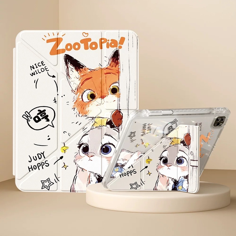 [ZOOTOPIA]เคสสําหรับGen11 A16 11th 2025 11" Y-fold Crystal Clear Gen7/8/9 10.2in Air8 2026 Air7 2025