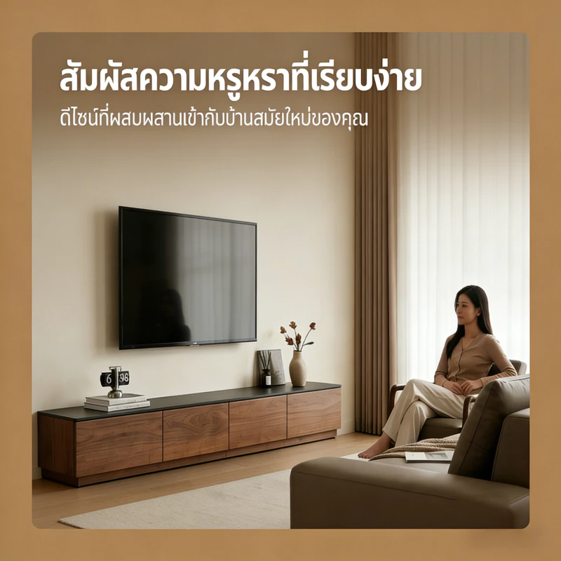 ตู้วางทีวี สไตล์โมเดิร์นมินิมอล สีไม้วอลนัท thumbnail 3