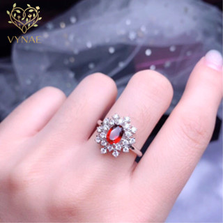 VYNAE JEWELRY 925 Silver Plated Ruby Jewelry Set, Korean Sty…