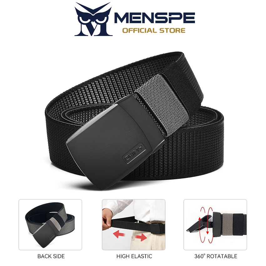 MENSPE เข็มขัดกีฬาผู้ชาย วัสดุไนลอนยืดหยุ่นสูง สบายเมื่อสวมใส่ขณะออกกำลังกายกลางแจ้ง ออกแบบมาเพื่อความสะดวกในการปรับขนาดและมีสองสีสองด้าน เหมาะสำหรับเยาวชนและคนชอบกิจกรรมกลางแจ้ง