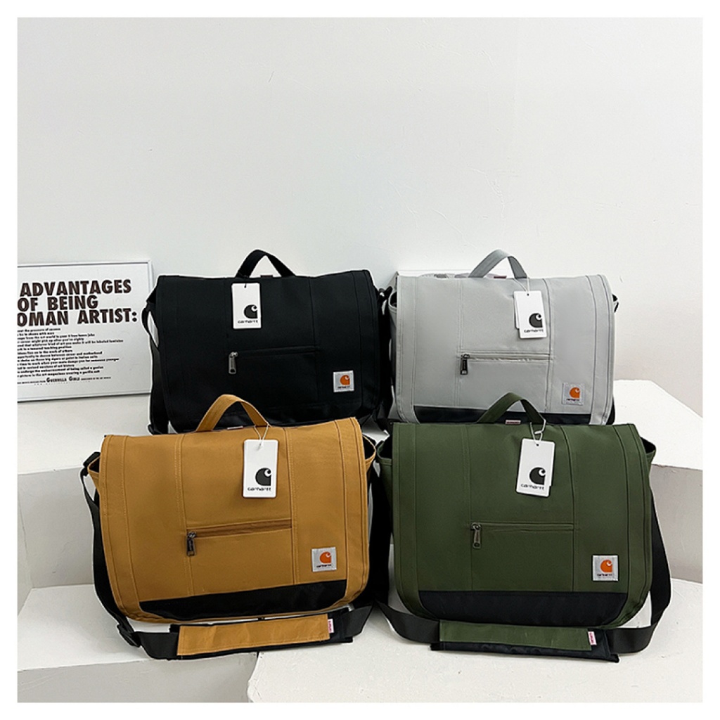 enjoysea Carharrt_Canvas Messenger กระเป๋าสําหรับผู้ชายและผู้หญิงแฟชั่นกระเป๋าสะพายพาดลําตัว