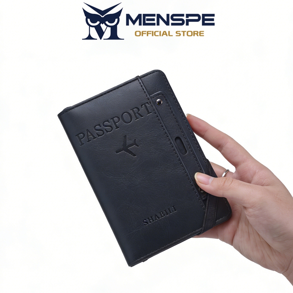 MENSPE กระเป๋าสตางค์หนังสือเดินทางผู้ชาย Unisex Soft PU กระเป๋าการ์ดอิสระมัลติฟังก์ชั่นความจุขนาดใหญ่กระเป๋า ID ยาวผู้ถือตั๋วเก็บธุรกิจ