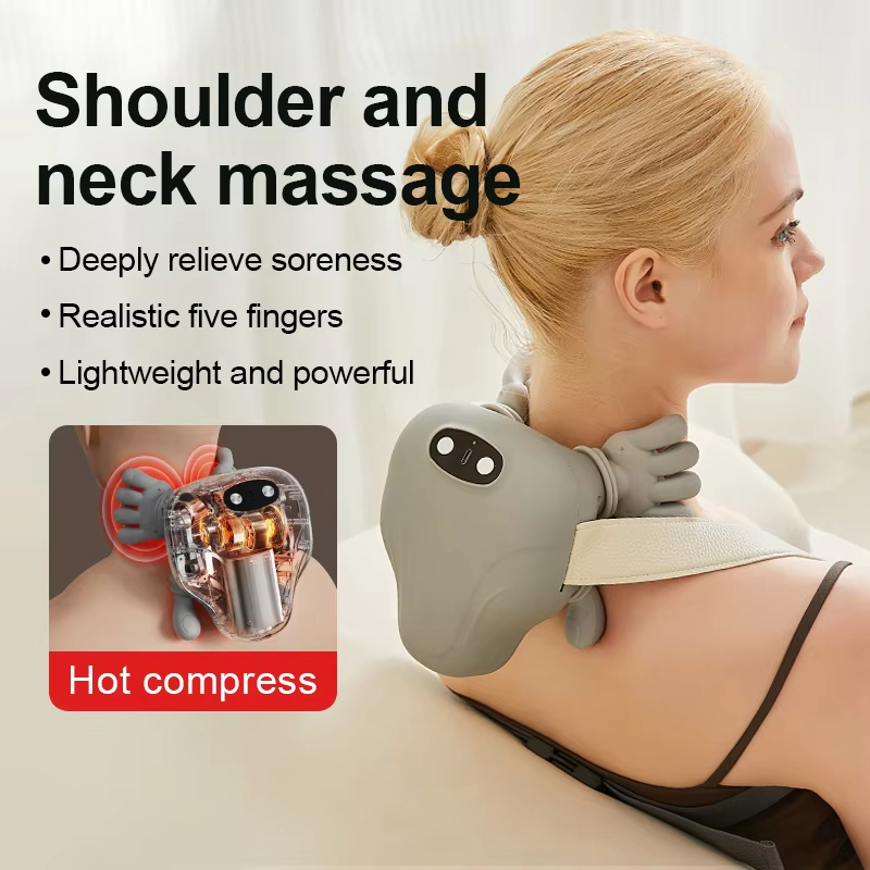 Bionic Finger คอไหล่นวดไร้สายคอปากมดลูก Trapezius นวดนวดผ้าคลุมไหล่มอเตอร์ไร้แปรงคอ masajador